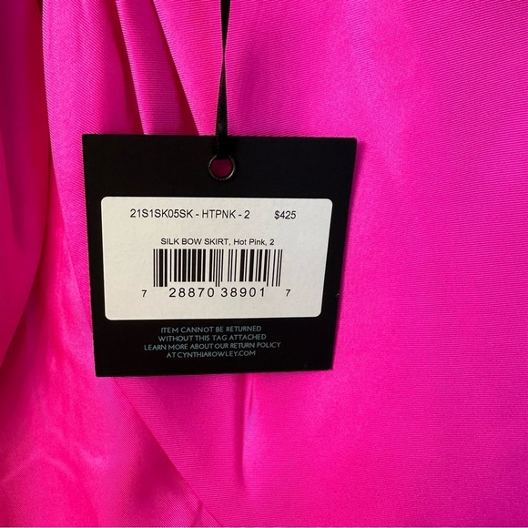 Cynthia Rowley Maxi Low High Silk Bow Skirt in pink size 2 - Picture 8 of 11